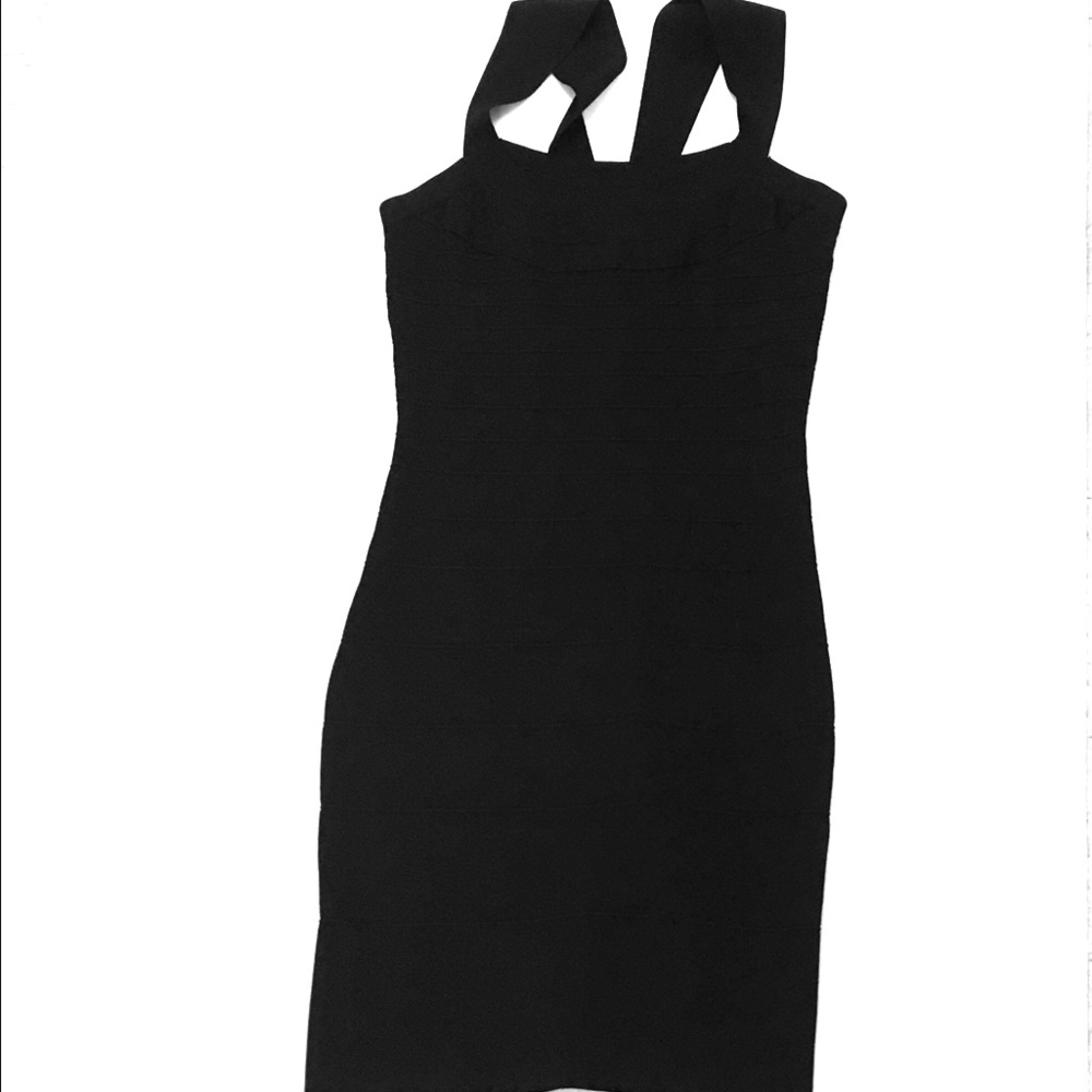 Express black bandage body con dress size Med